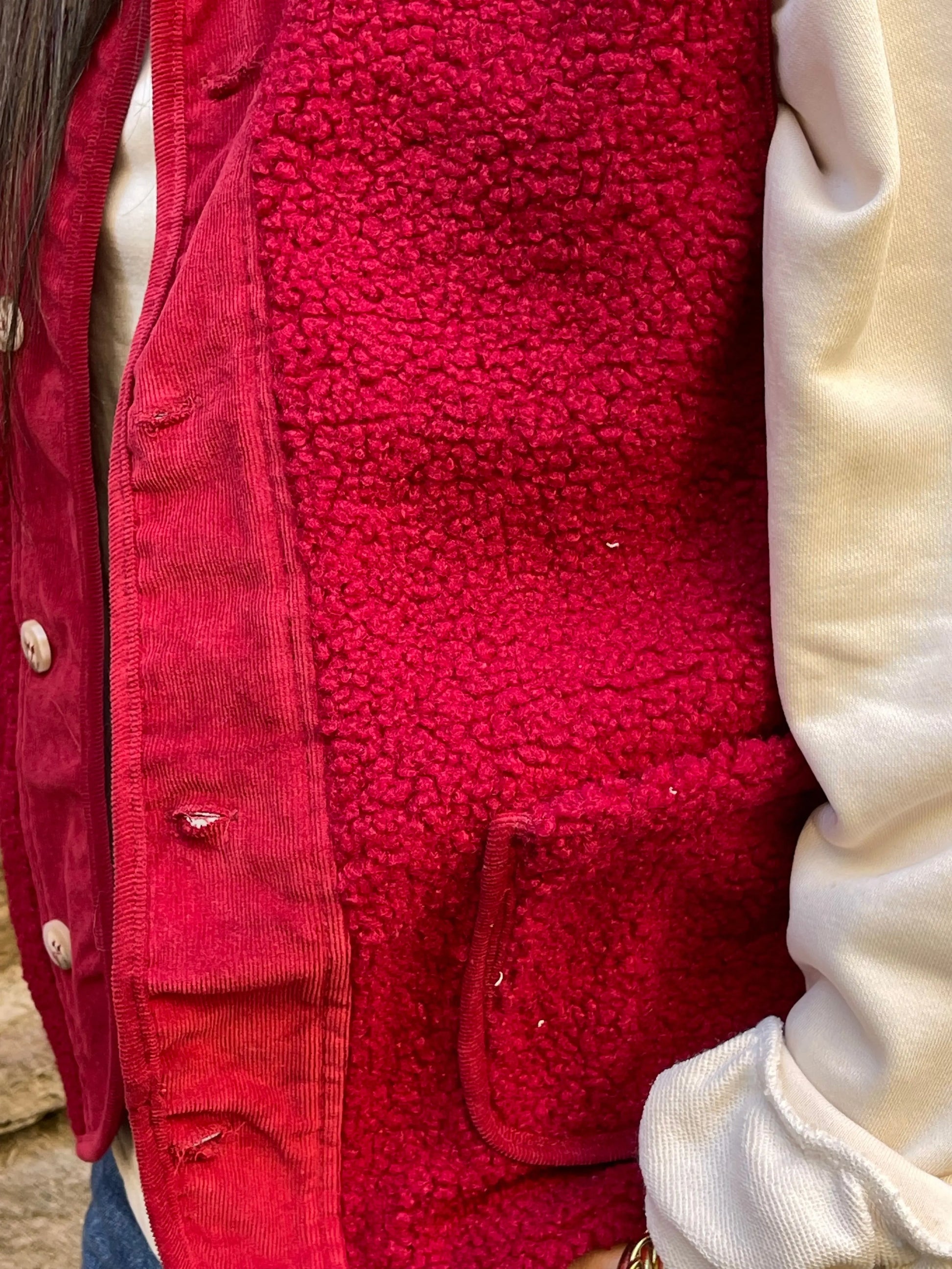 Gilet DOUDOU - Rouge Marguerite