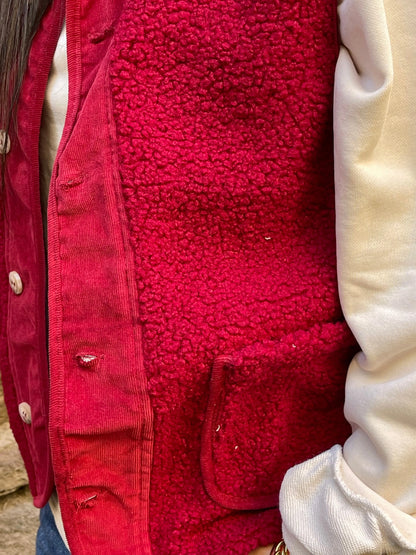 Gilet DOUDOU - Rouge Marguerite