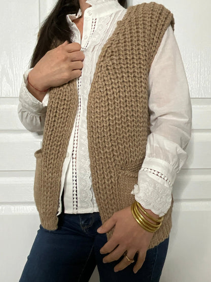 Gilet MIMI - Camel Marguerite