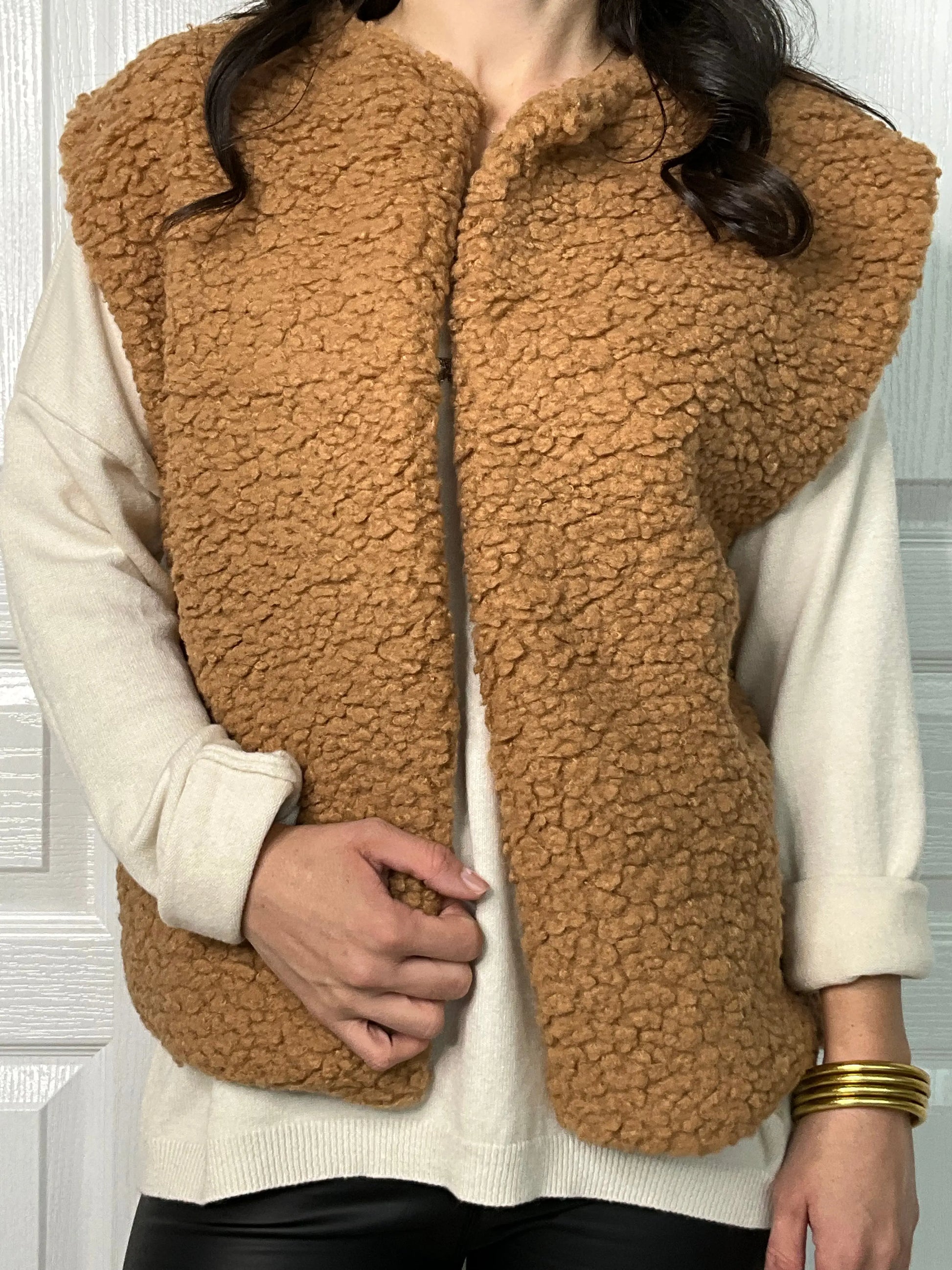 Gilet TEDDY - Camel Marguerite