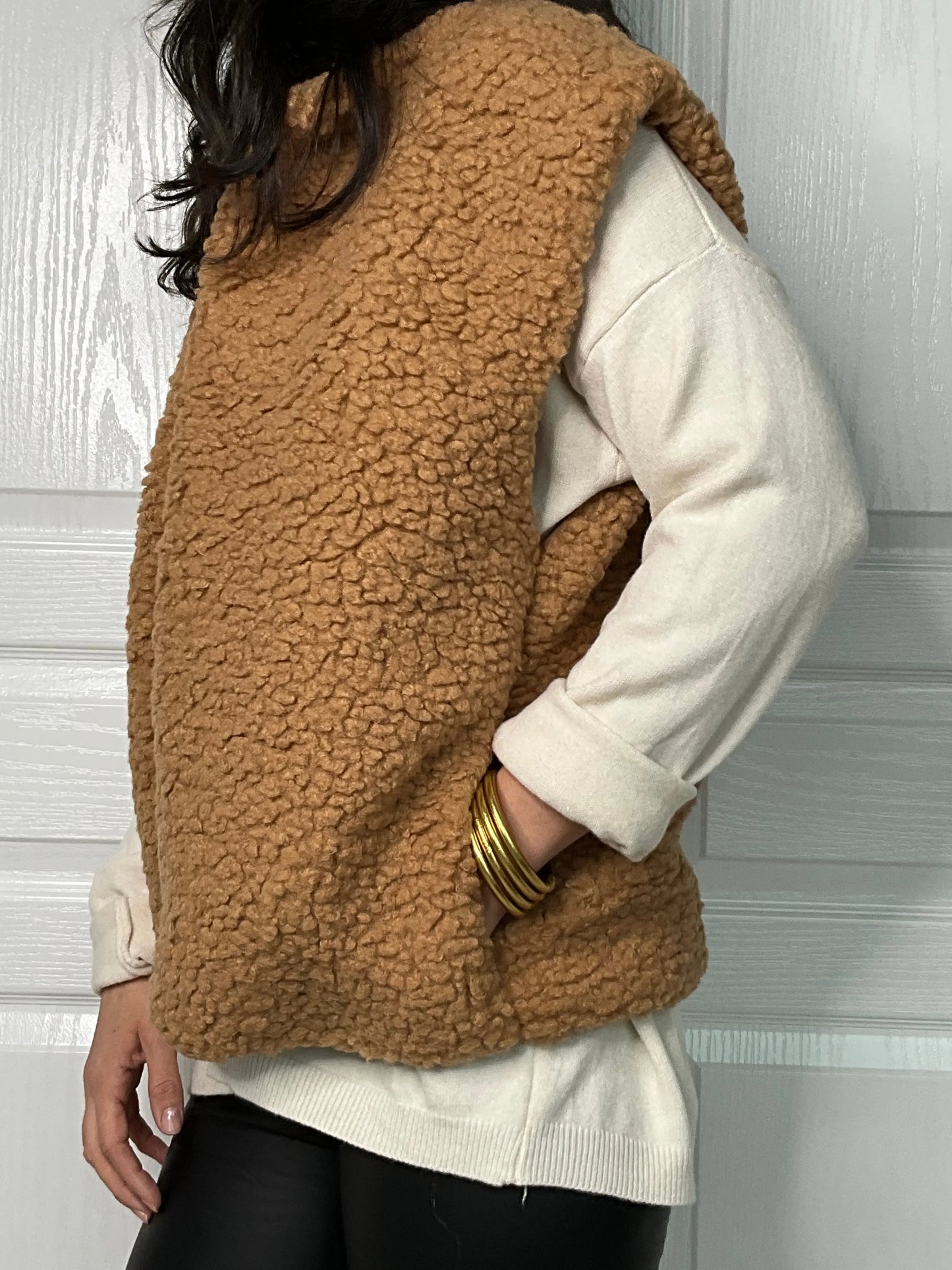 Gilet TEDDY - Camel Marguerite