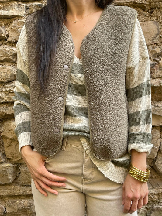Gilet TEDDY - Kaki Marguerite
