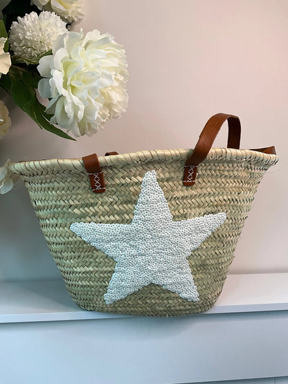 Panier STARS blanc Marguerite