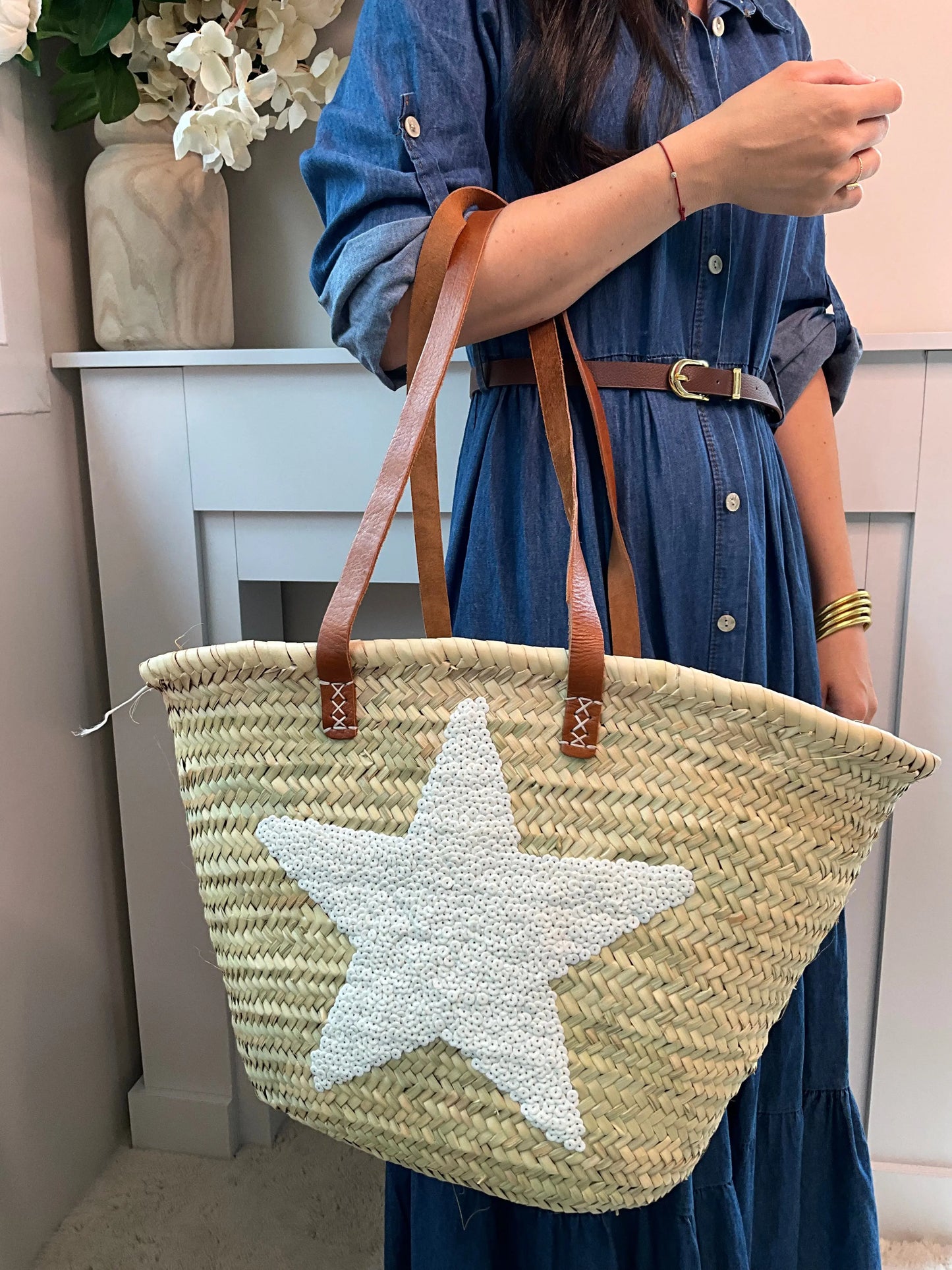 Panier STARS blanc Marguerite