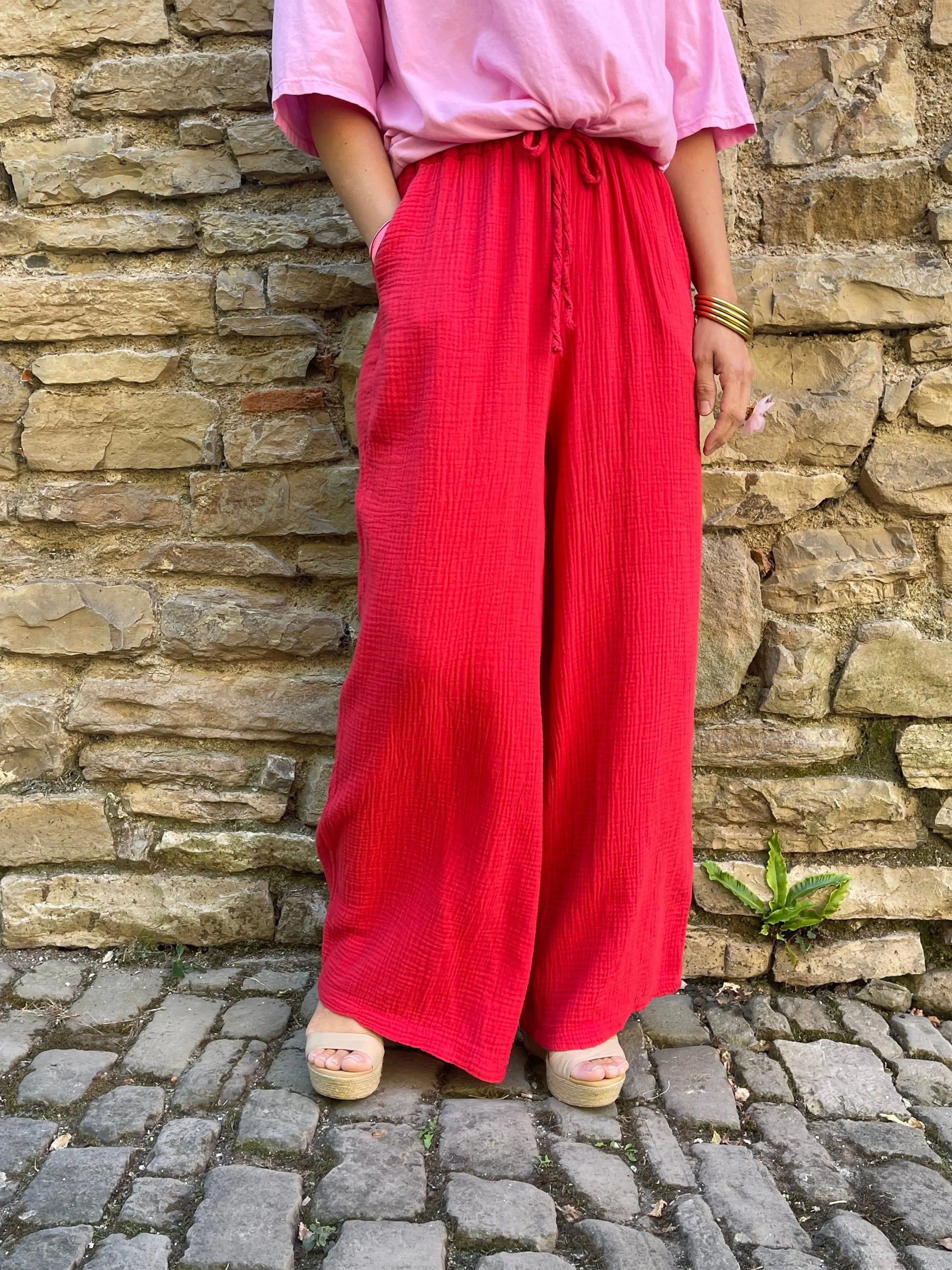 Pantalon CAROLINE - Rouge Marguerite