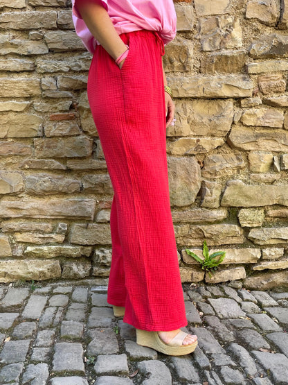 Pantalon CAROLINE - Rouge Marguerite