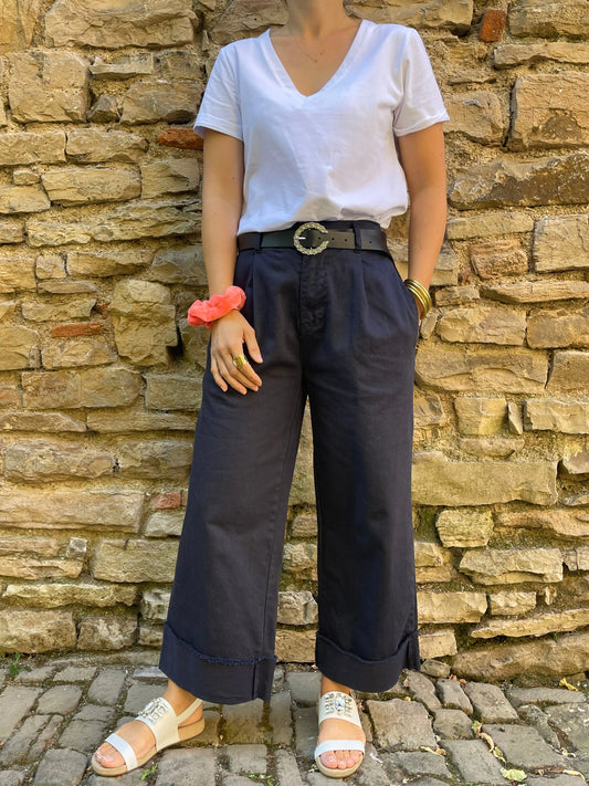 Pantalon EMY - Bleu marine Marguerite