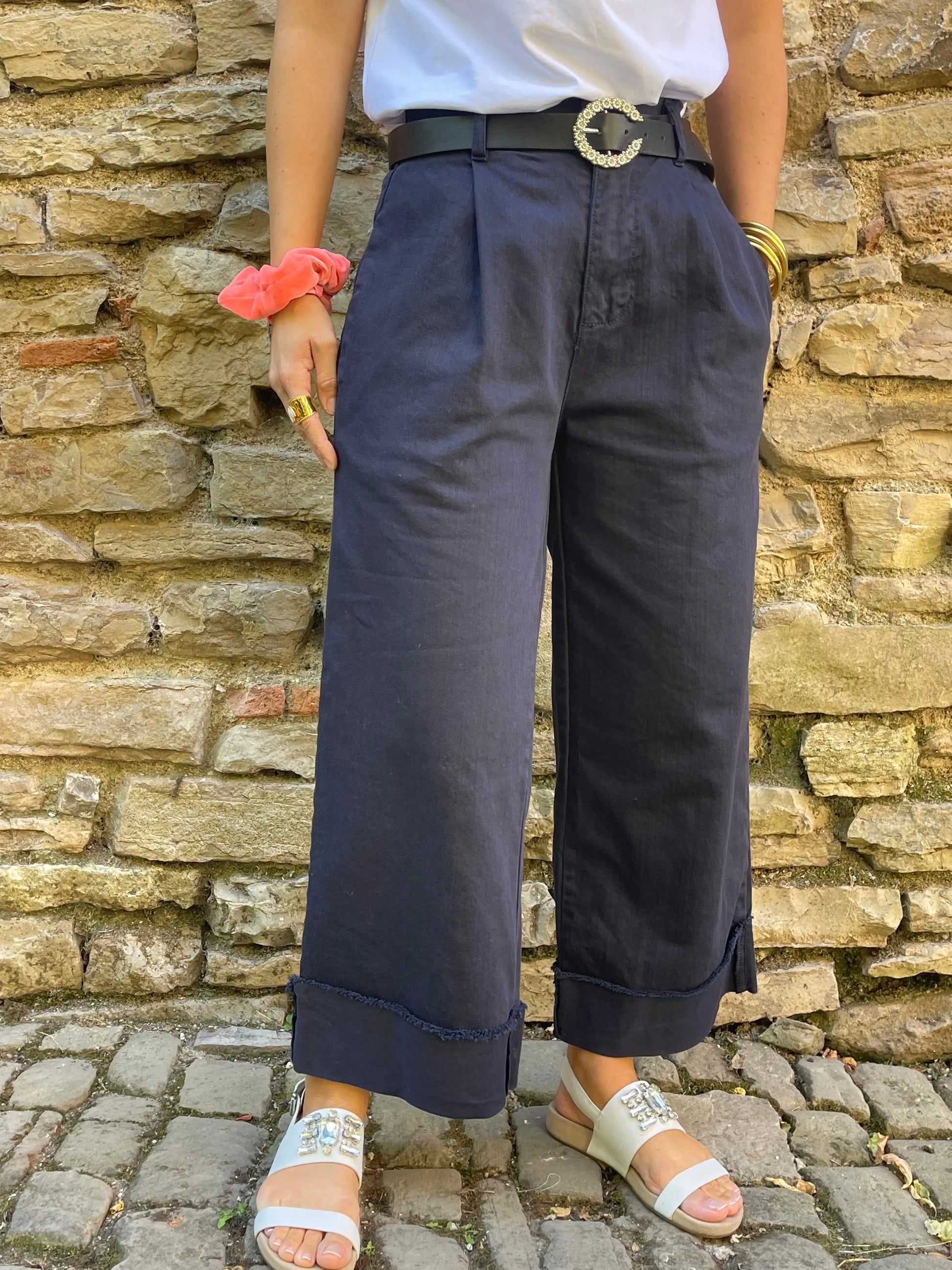 Pantalon EMY - Bleu marine Marguerite