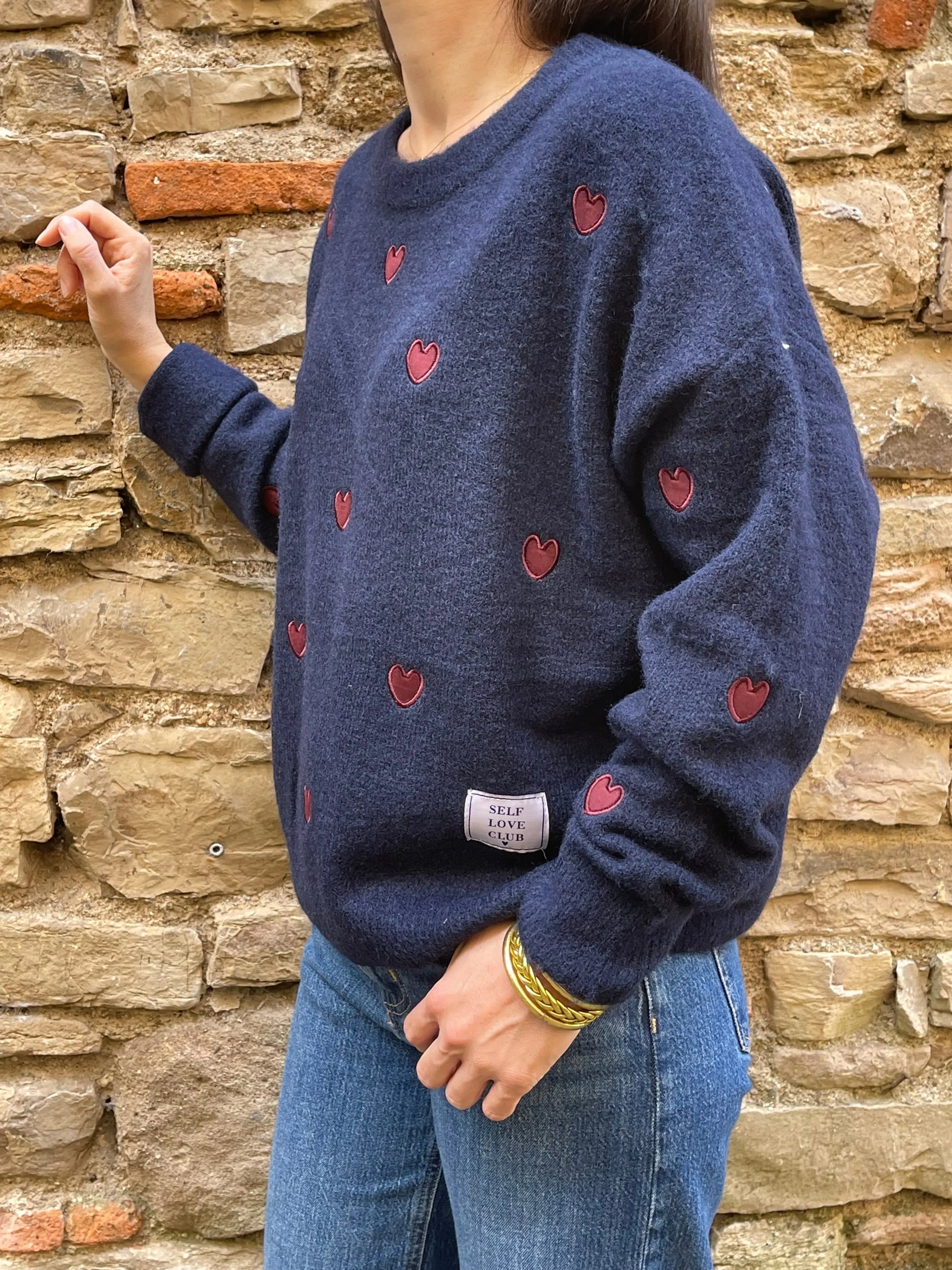 Pull COEUR - Bleu marine Marguerite