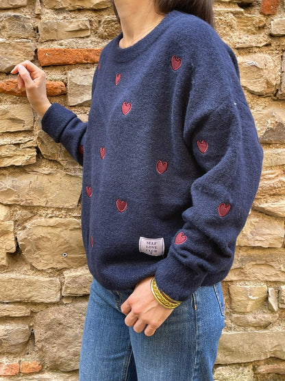 Pull COEUR - Bleu marine Marguerite
