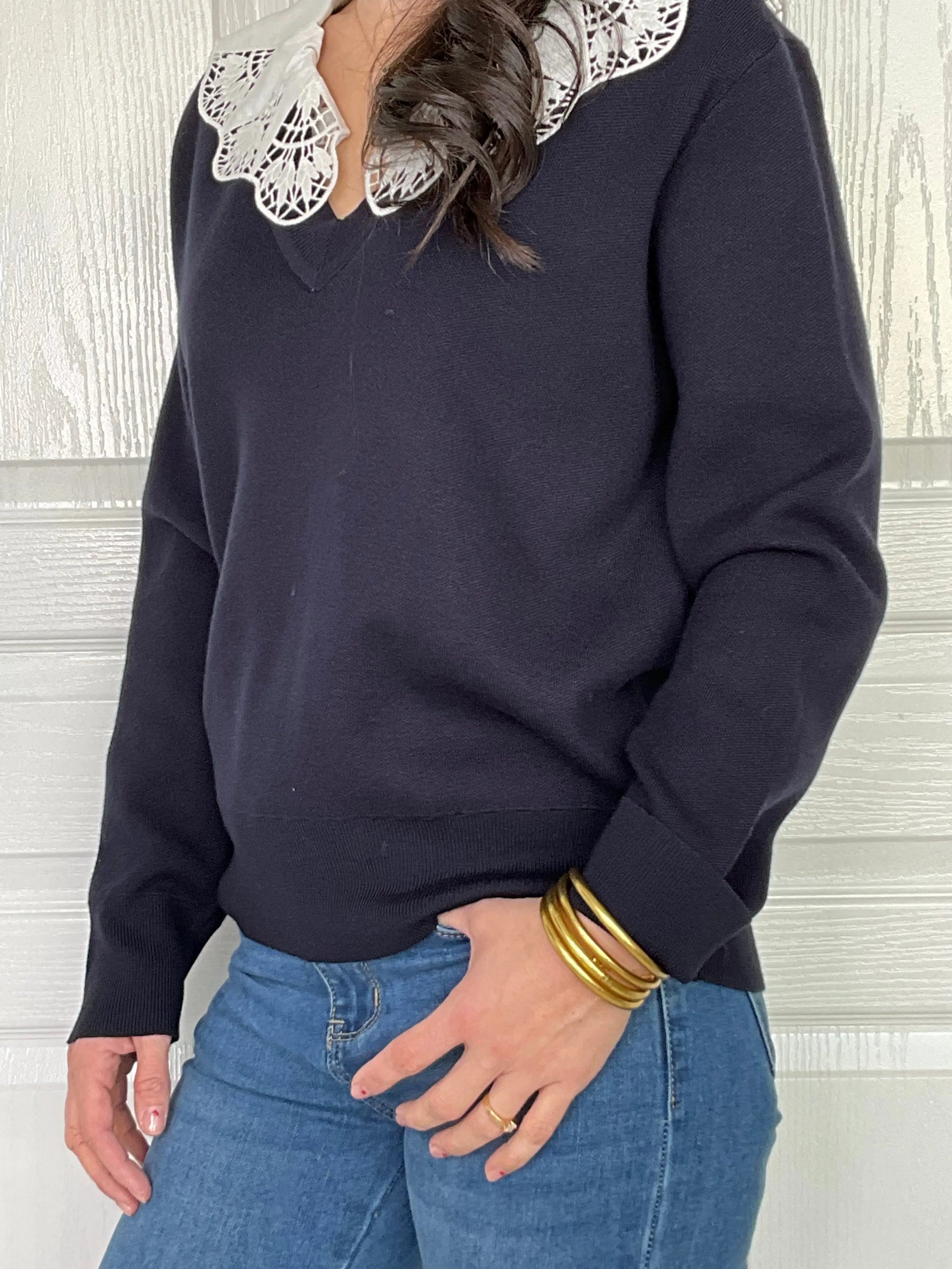 Pull JUDITH Bleu marine Marguerite