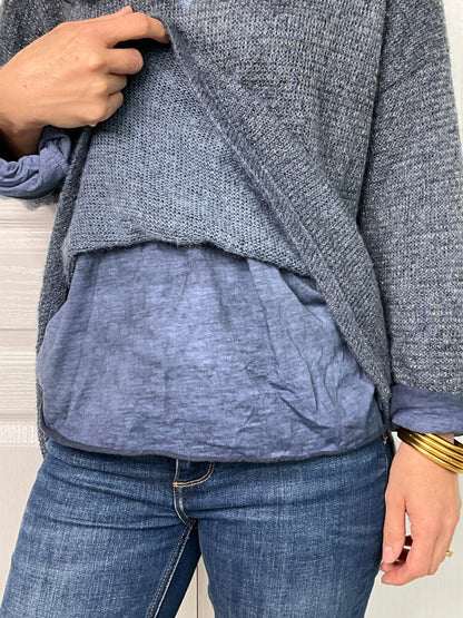 Pull LUREX - Bleu Marguerite