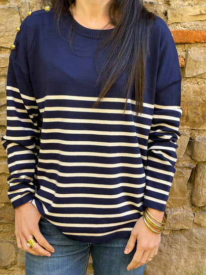 Pull MARIN - Bleu marine Marguerite