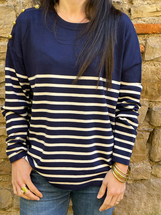 Pull MARIN - Bleu marine Marguerite