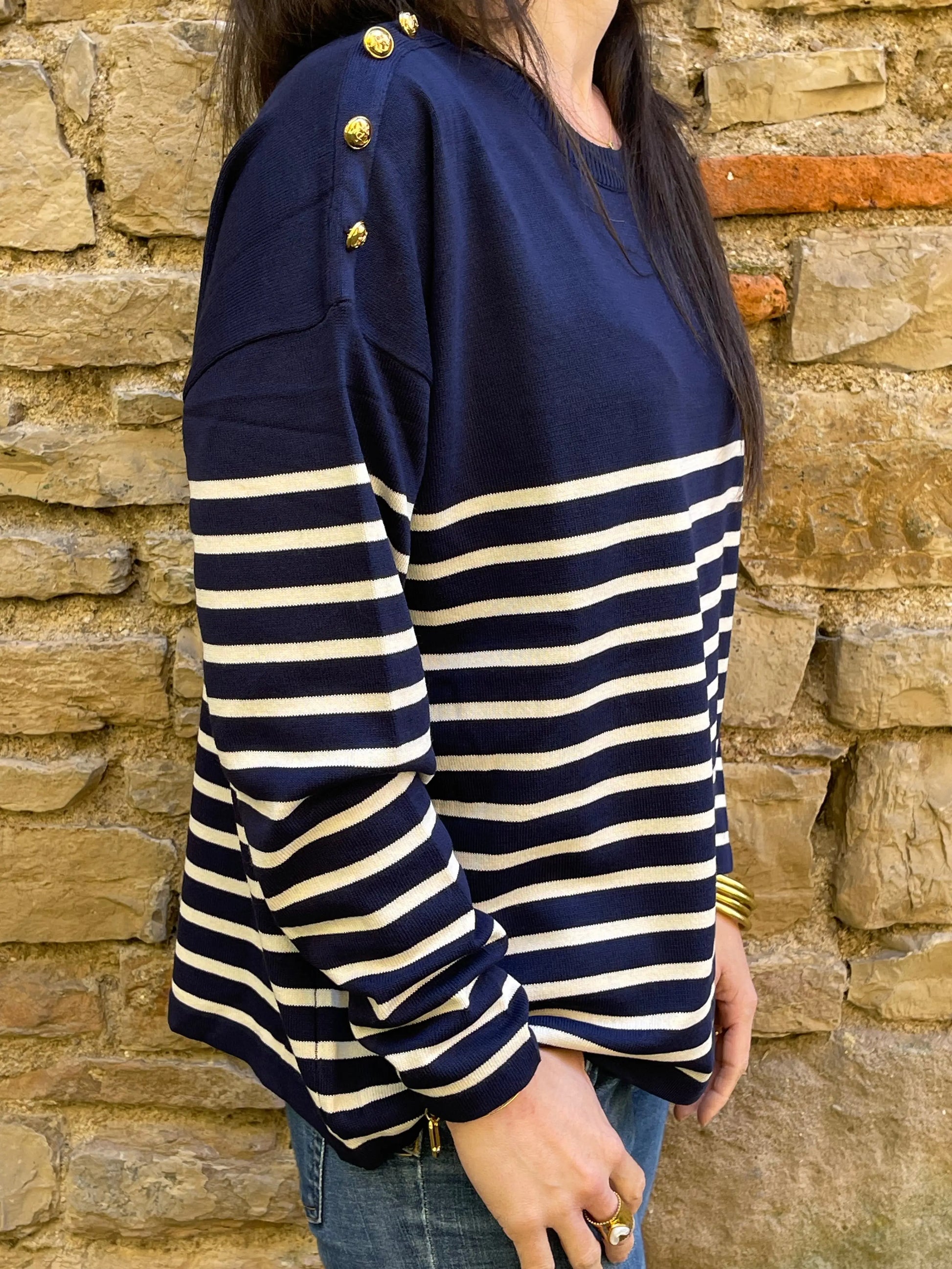 Pull MARIN - Bleu marine Marguerite