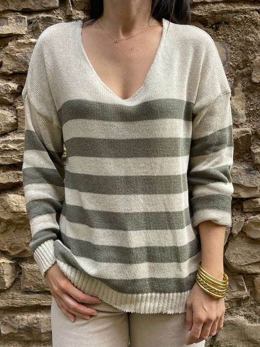 Pull MARIN - Kaki Marguerite