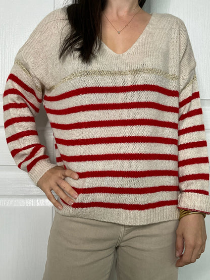 Pull MARINE - Rouge Marguerite