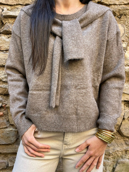 Pull MATELOT - Taupe Marguerite