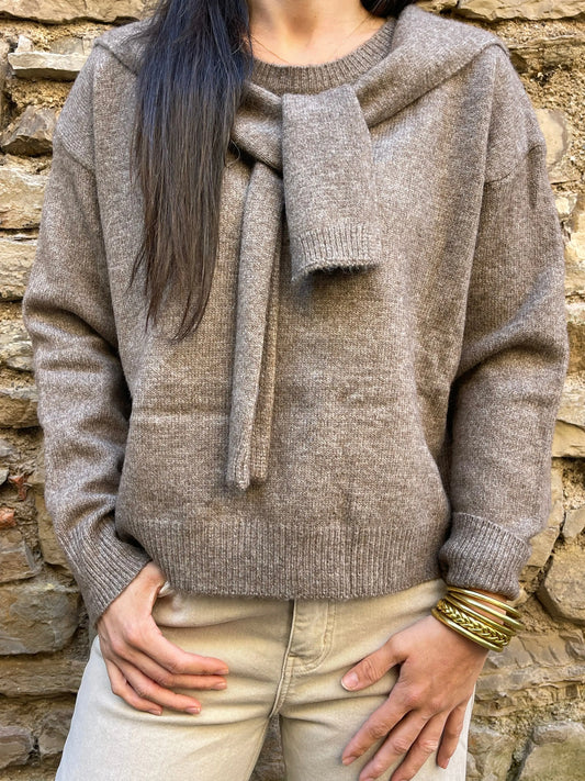 Pull MATELOT - Taupe Marguerite