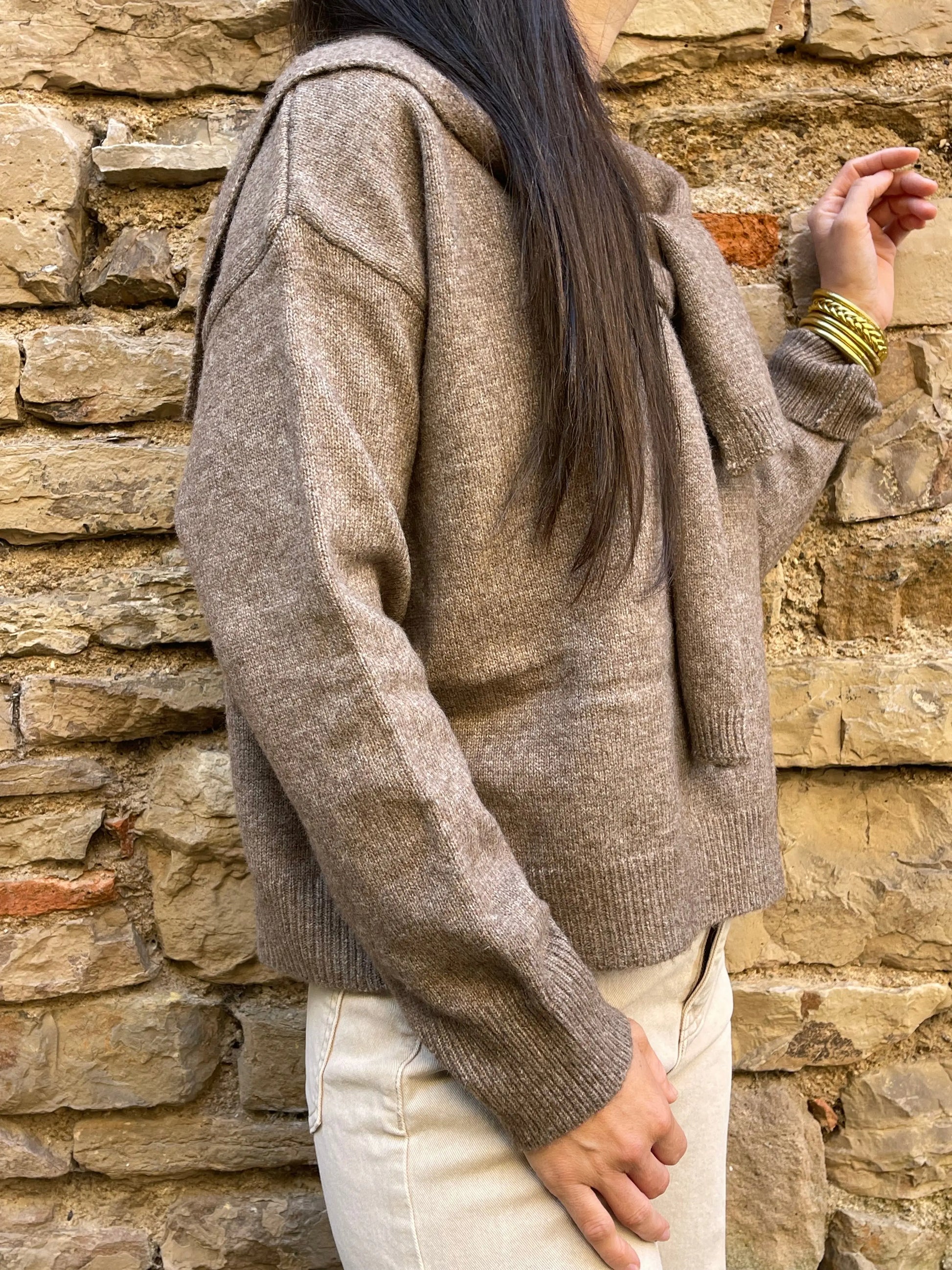Pull MATELOT - Taupe Marguerite