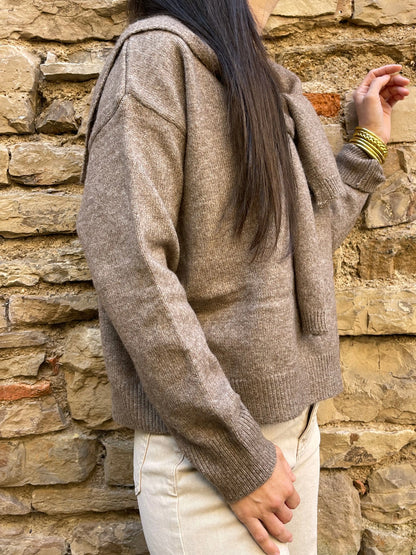 Pull MATELOT - Taupe Marguerite