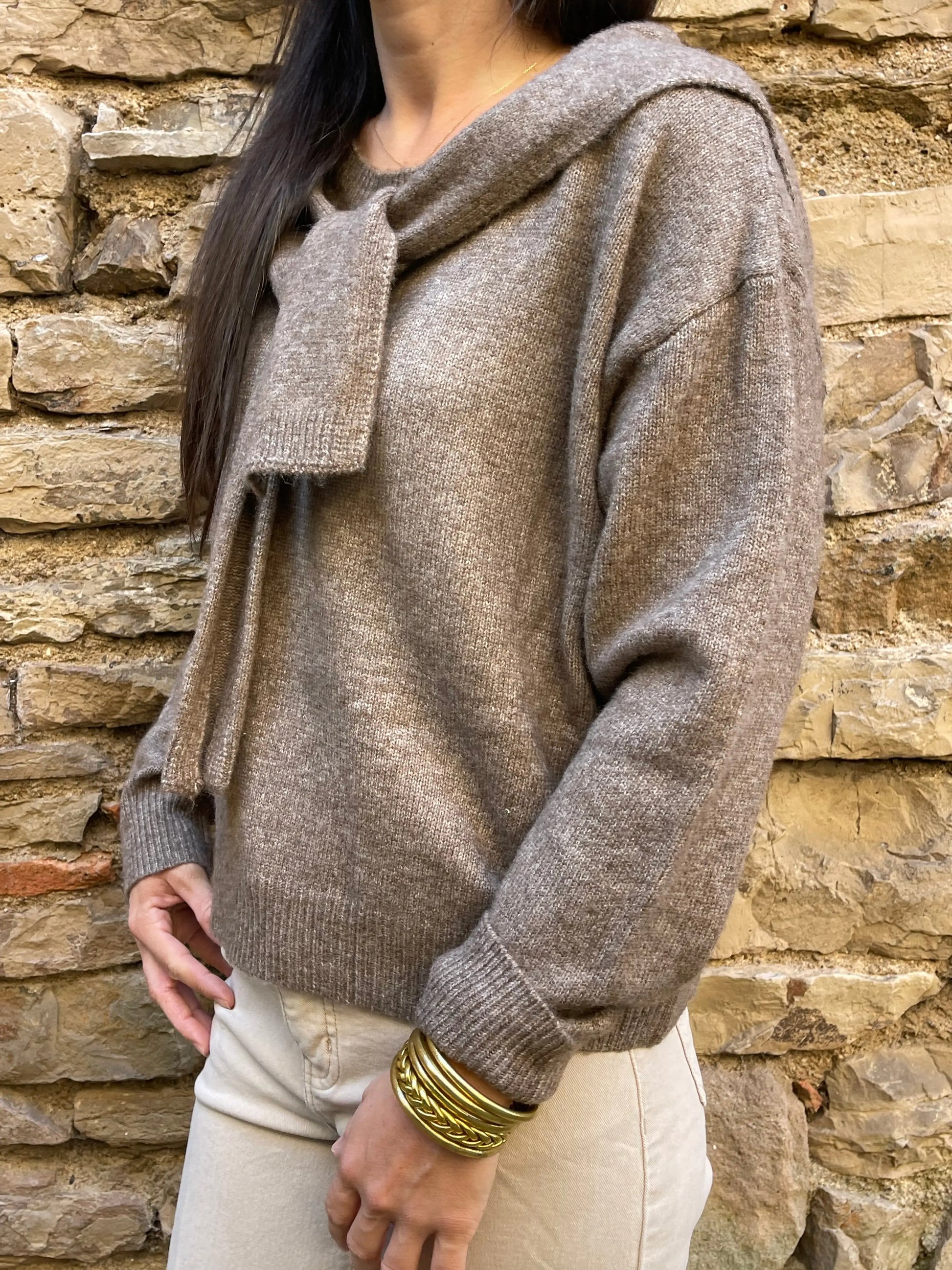 Pull MATELOT - Taupe Marguerite