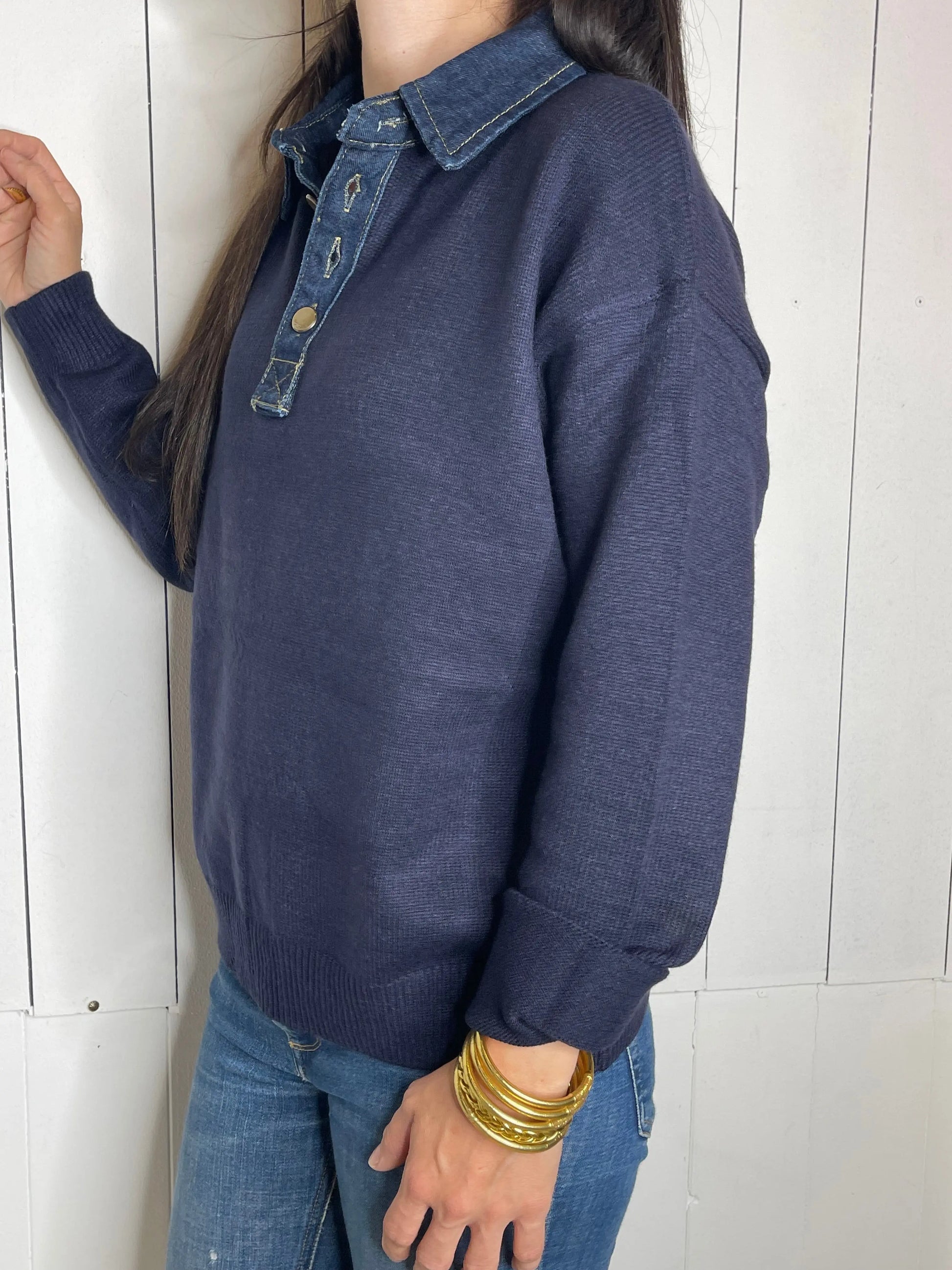Pull NINI - Bleu marine Marguerite