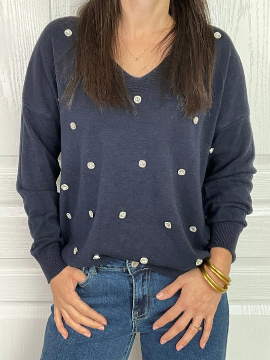 Pull TRACY - Bleu marine Marguerite