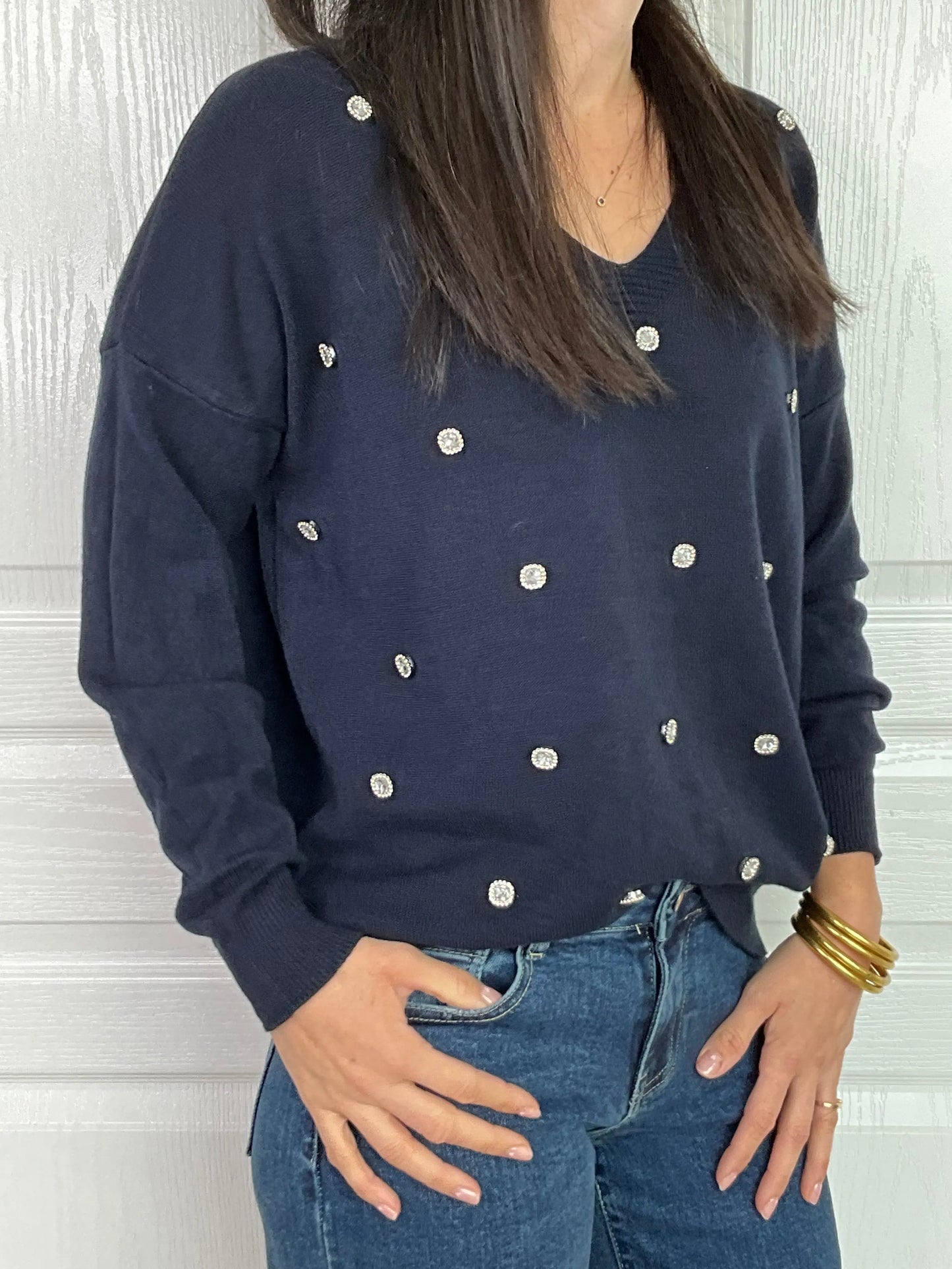 Pull TRACY - Bleu marine Marguerite