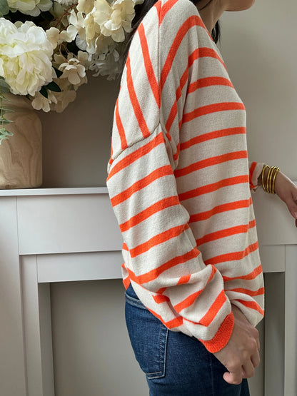 Pull fin LOVELY orange fluo Marguerite