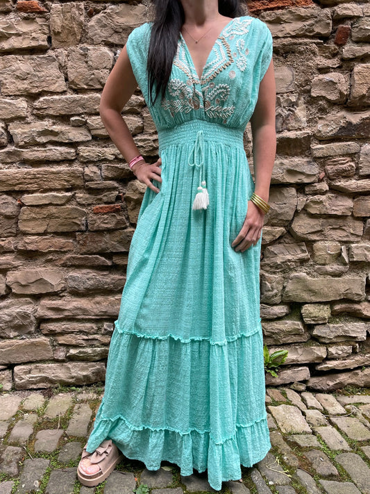 Robe BOHO - Turquoise Marguerite