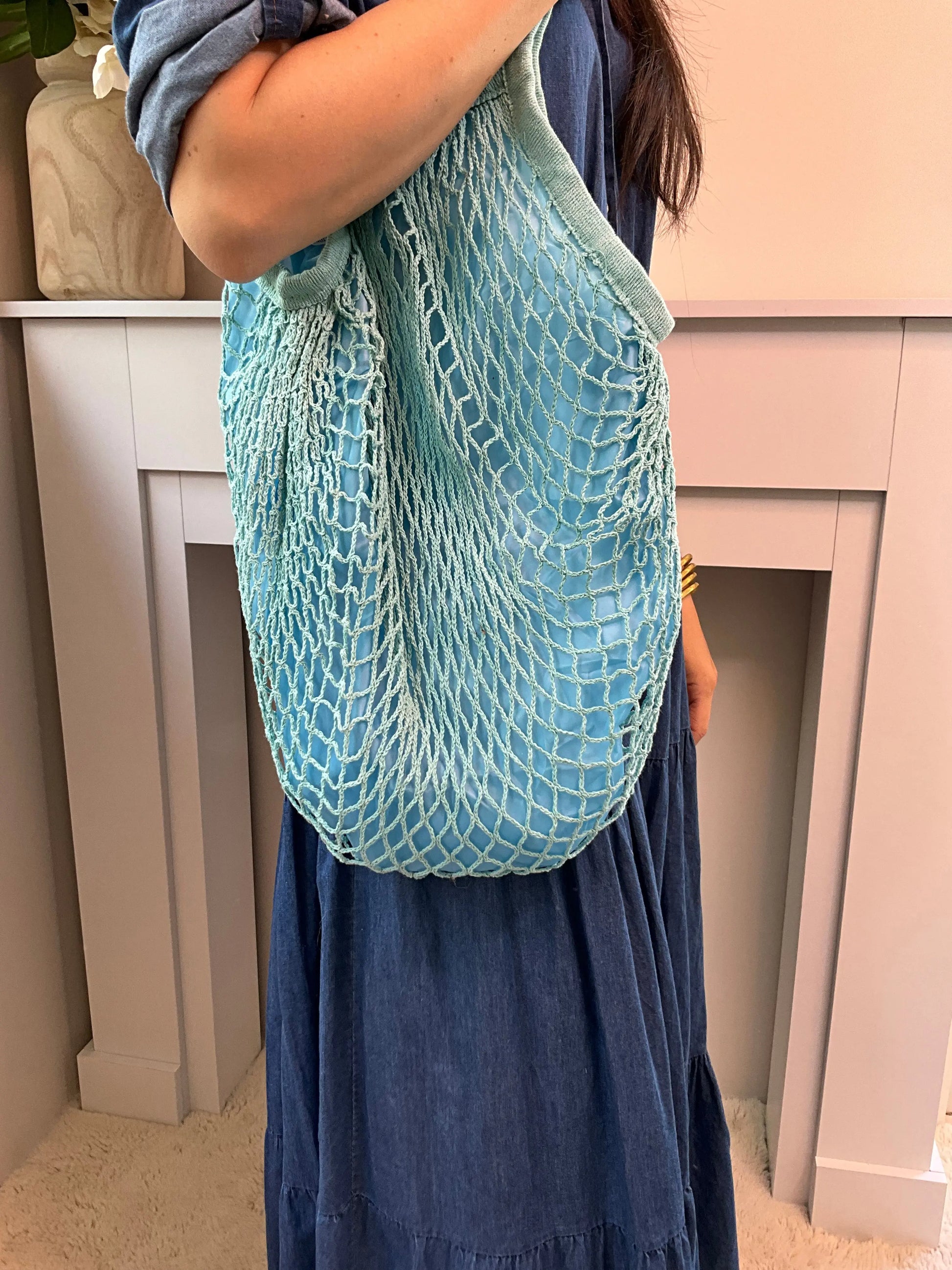 Sac SHOPPING bleu Marguerite