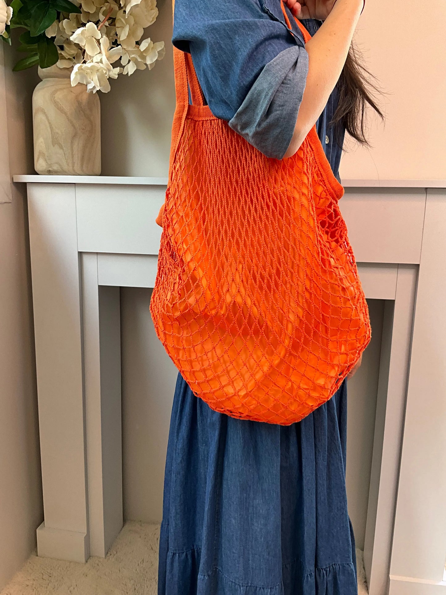 Sac SHOPPING orange Marguerite