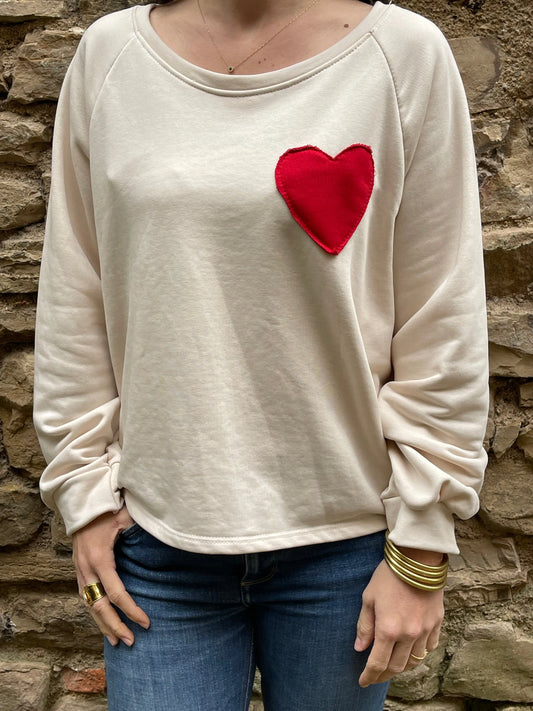 Sweat HEART beige Marguerite
