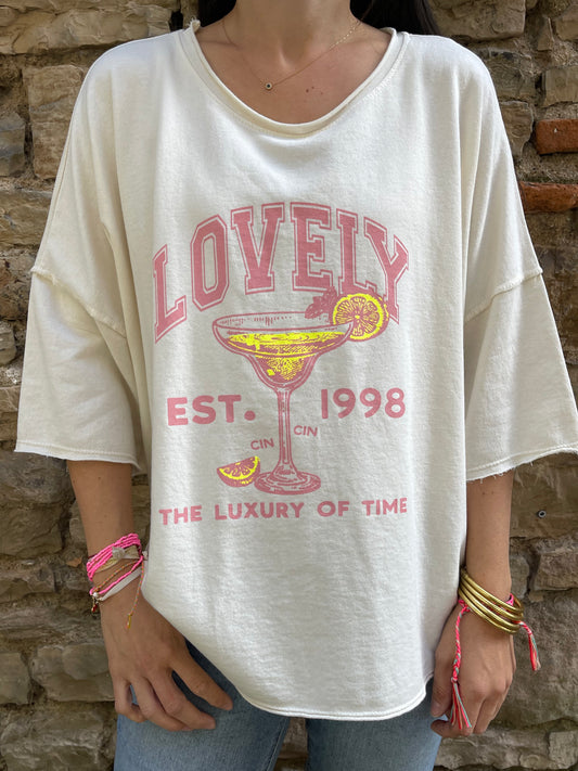 Sweat LOVELY - Blanc Marguerite