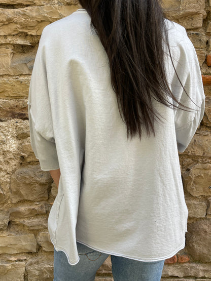 Sweat LOVELY - Gris clair Marguerite