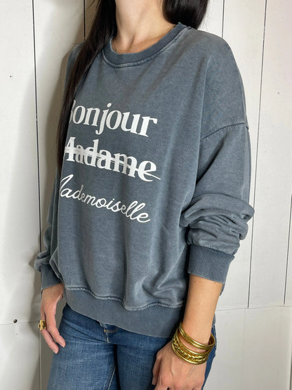 Sweat MADAME - Bleu délavé Marguerite