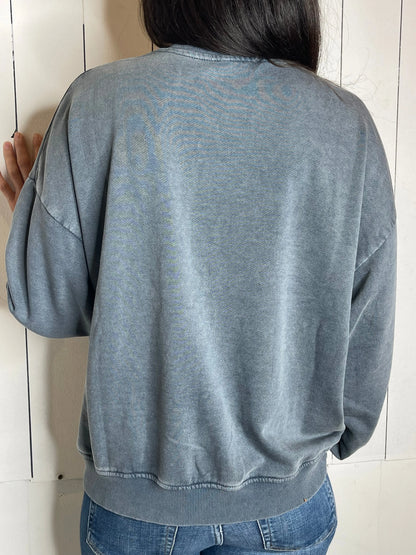 Sweat MADAME - Bleu délavé Marguerite