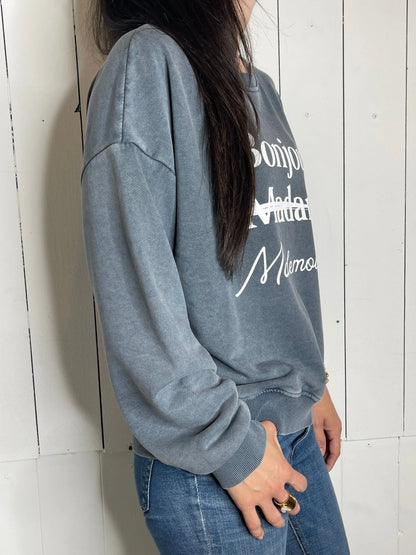 Sweat MADAME - Bleu délavé Marguerite