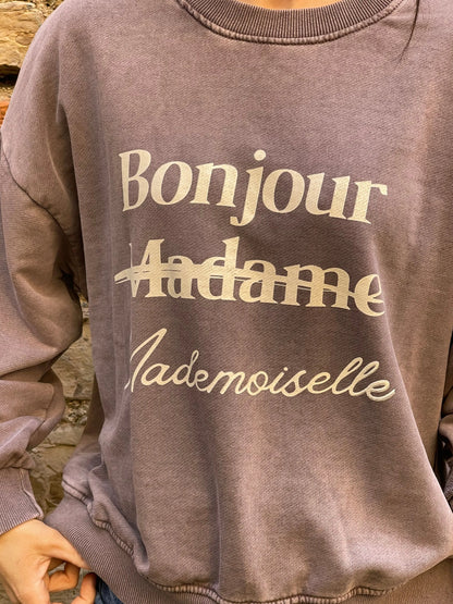 Sweat MADAME - Violet délavé Marguerite