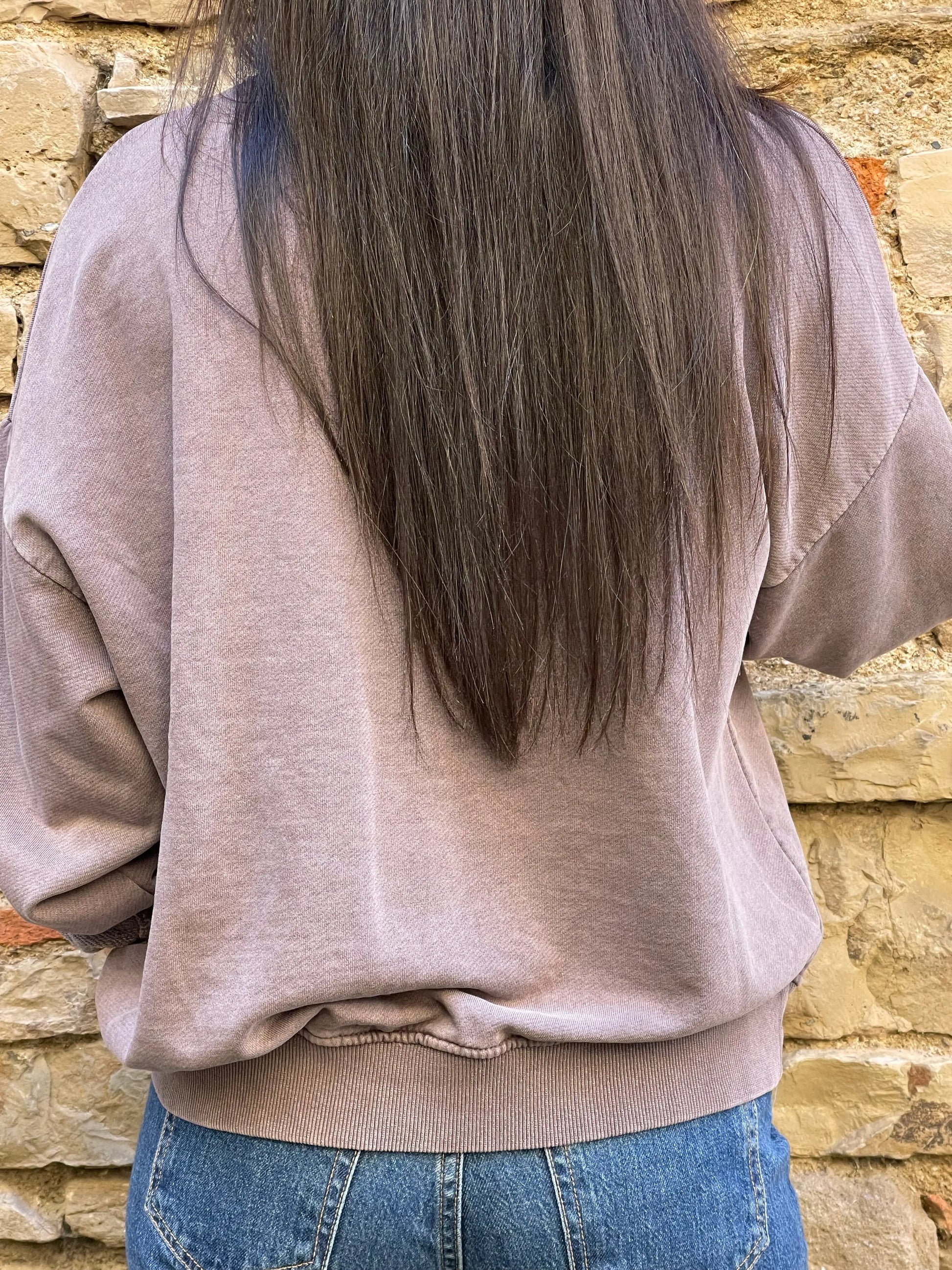 Sweat MADAME - Violet délavé Marguerite