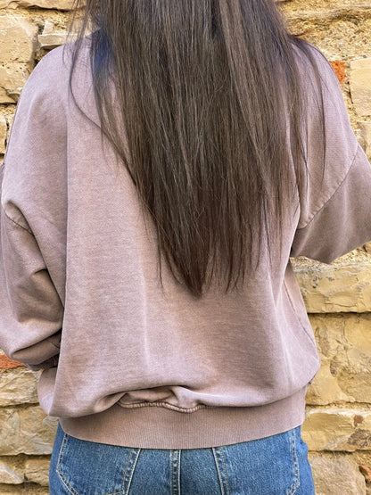 Sweat MADAME - Violet délavé Marguerite