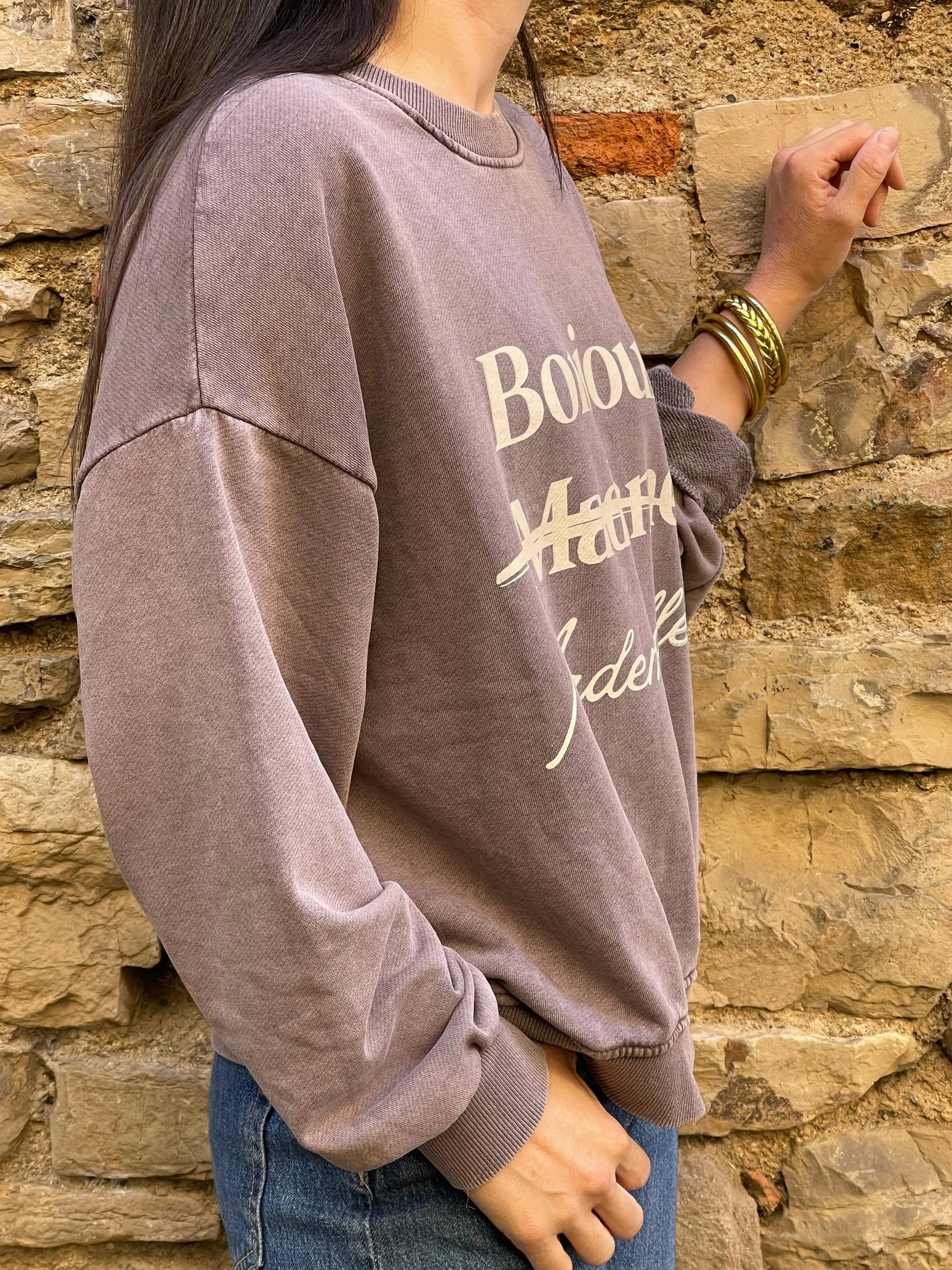 Sweat MADAME - Violet délavé Marguerite