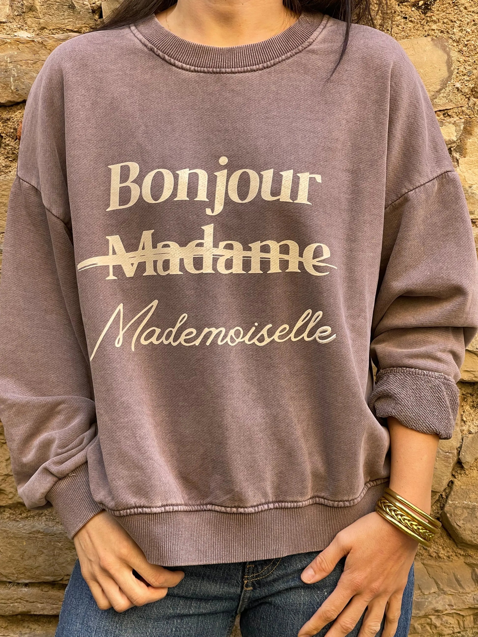 Sweat MADAME - Violet délavé Marguerite