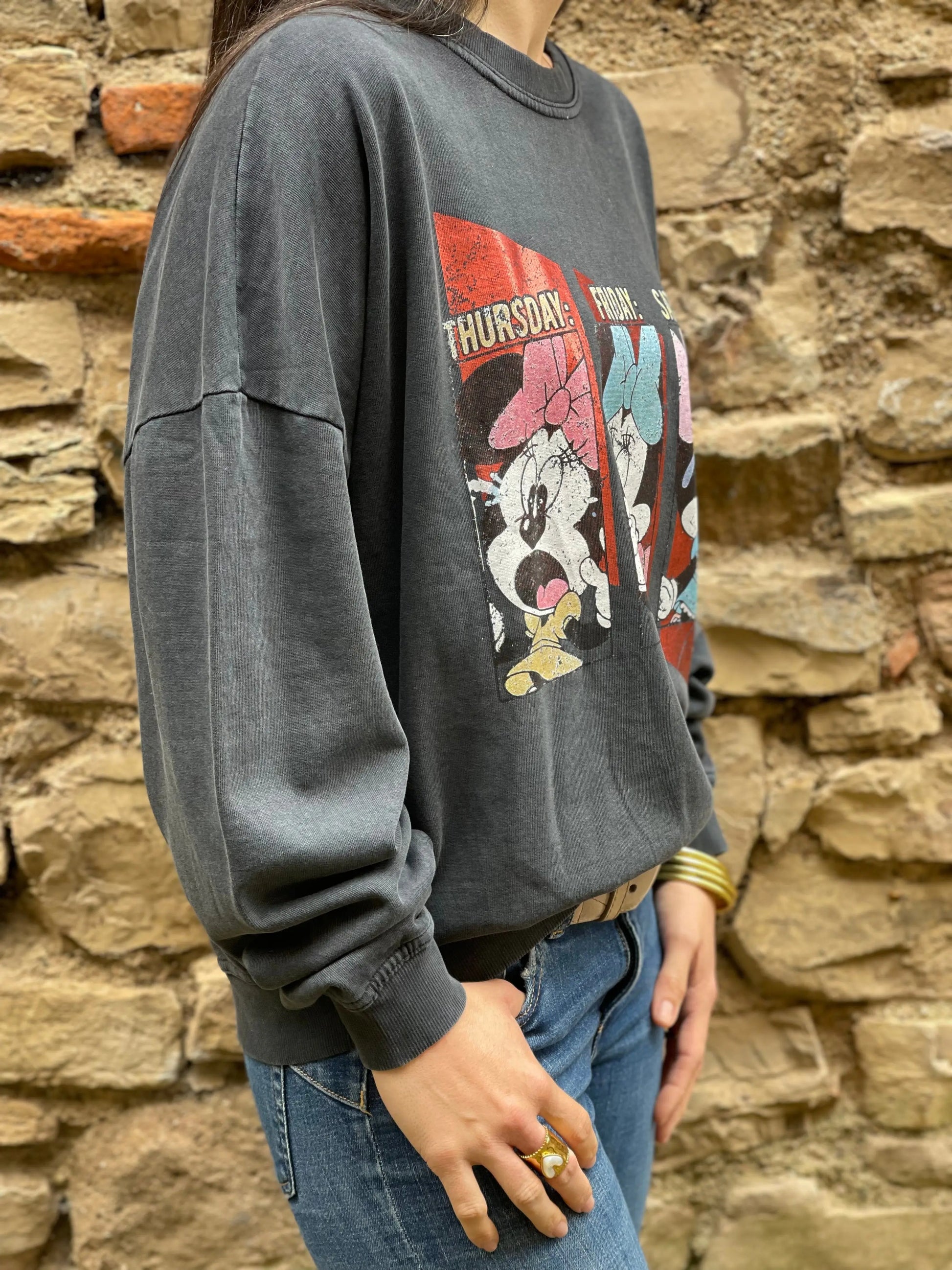 Sweat MINNIE gris Marguerite