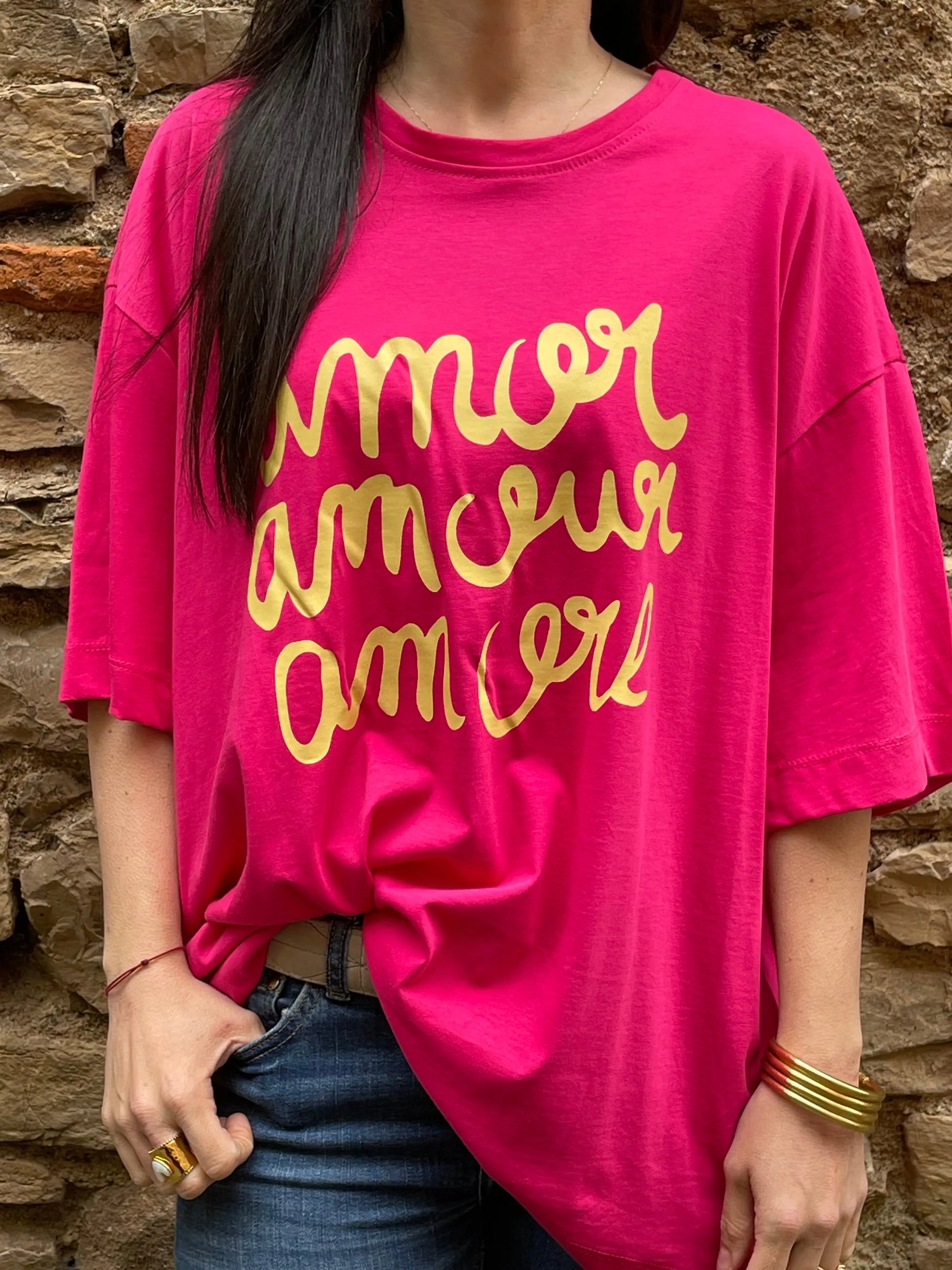 T-shirt AMOR - Fuchsia Marguerite