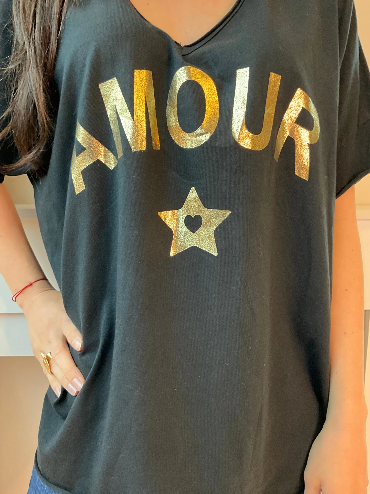 T-shirt AMOUR noir Marguerite