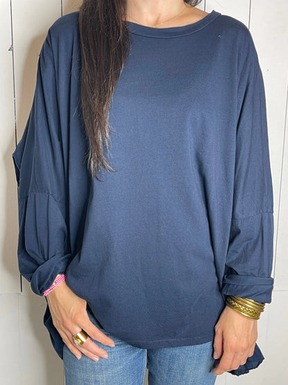 T-shirt CLOE - Bleu marine Marguerite