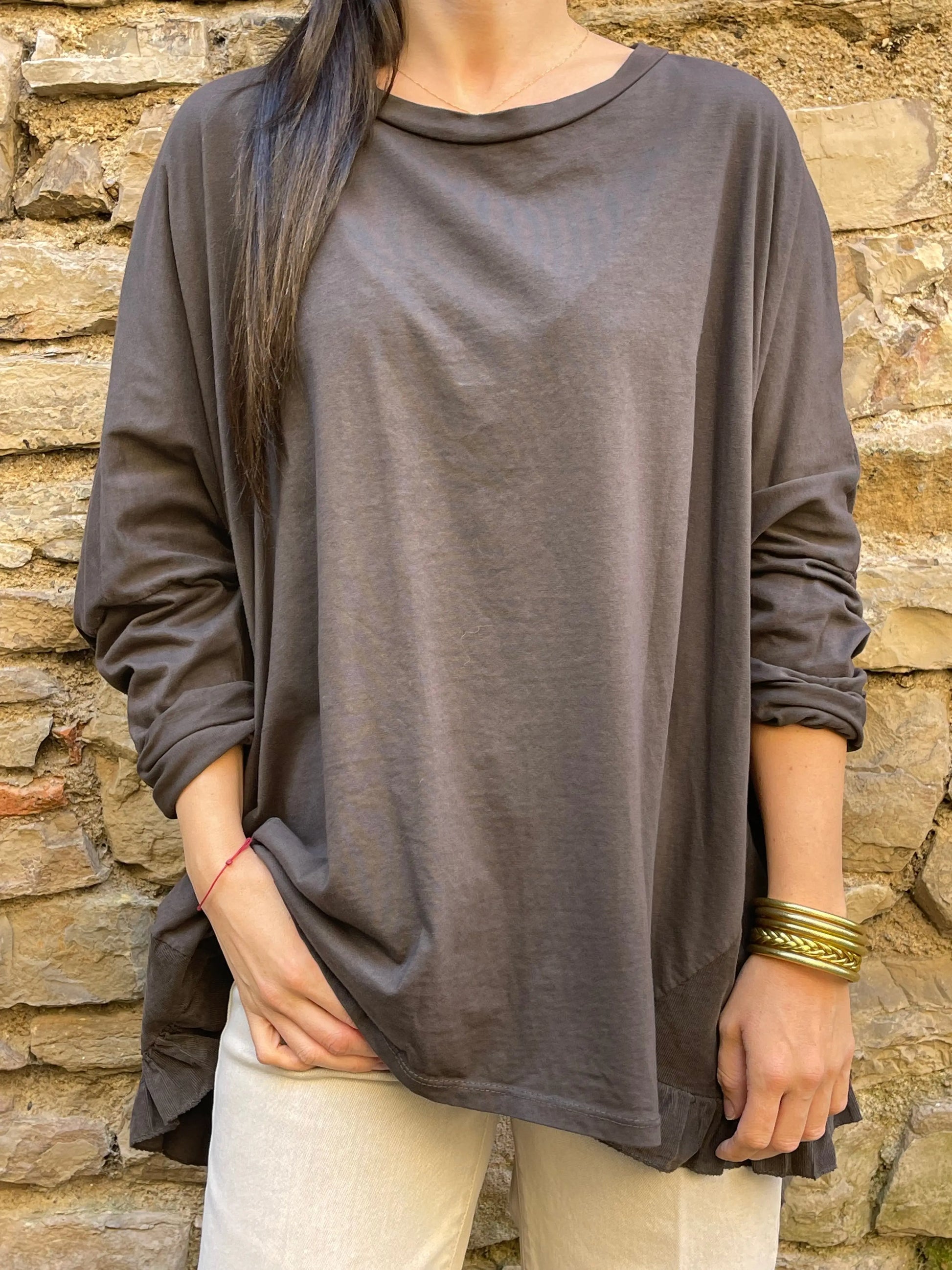 T-shirt CLOE - Chocolat Marguerite