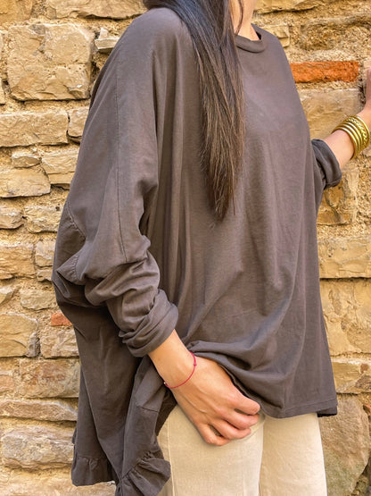 T-shirt CLOE - Chocolat Marguerite